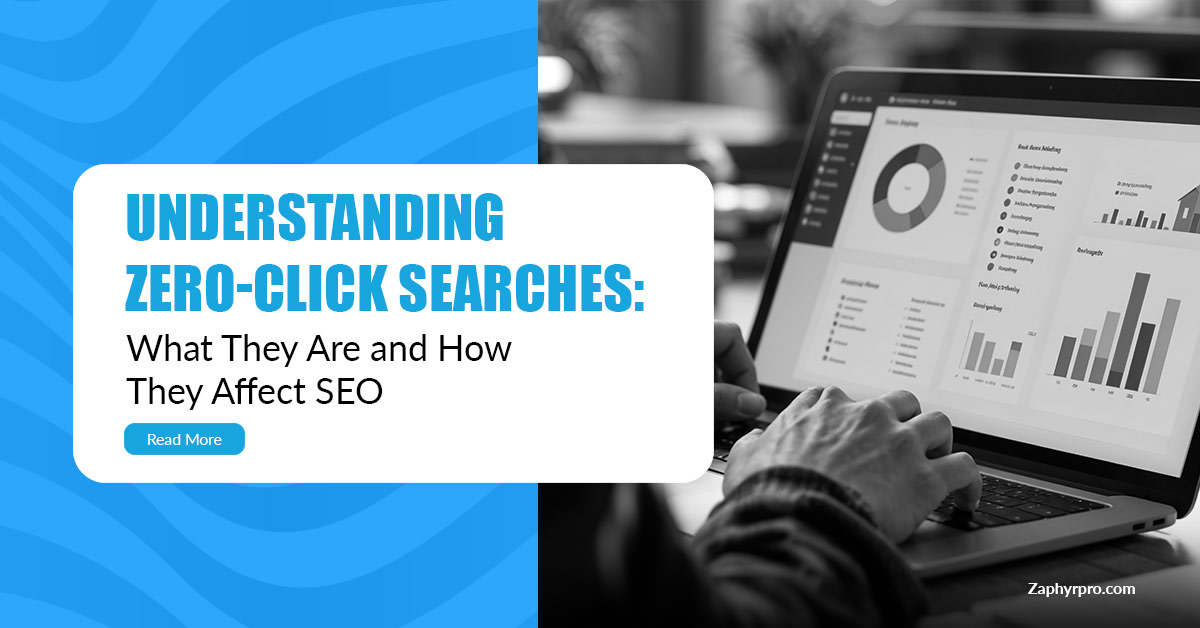 Person analyzing SEO dashboard on laptop with chart insights, representing zero click searches and their impact on SEO visibility.