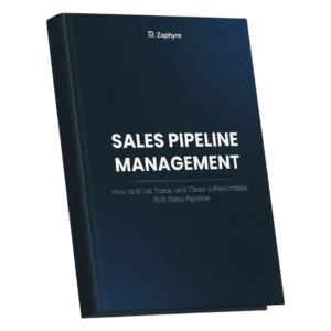 3D render of the Zaphyre Sales Pipeline Management playbook standing upright on a transparent background