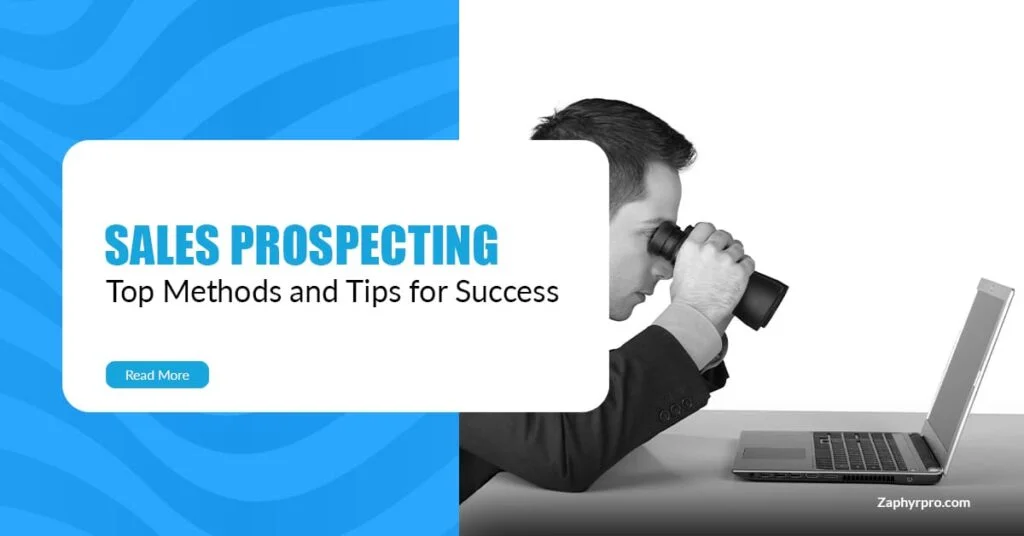 Illustration of various sales prospecting methods and tips for successful lead generation.